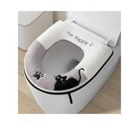 Cojín universal for asiento de inodoro con patrón gato | Uso en el hogar Espesado Impermeable Invierno Cálido Anti-Frío(D C4491D)