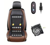 Cojín Ventilado Para Coche 3 Niveles De Viento Ajustables Coche De Ventilación Del Asiento Para coche, SUV, camión, universal,Brown-12V20-BladeFan+Massage