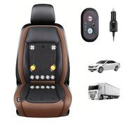 Cojín Ventilado Para Coche 3 Niveles De Viento Ajustables Cojín De Asiento De Aire De Refrigeración Para coche, SUV, camión, universal,Brown-24V12-BladeFan+Massage