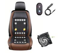 Cojín Ventilado Para Coche 3 Niveles De Viento Ajustables Cojín De Asiento De Aire De Refrigeración Para coche, SUV, camión, universal,Brown-12V24-BladeFan+Massage