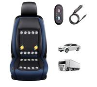 Cojín Ventilado Para Coche 3 Niveles De Viento Ajustables Cojín De Asiento De Aire De Refrigeración Para coche, SUV, camión, universal,Blue-12V20-BladeFan+Massage