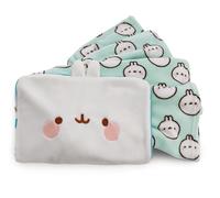 Cojín y Manta de Bolsa en 1 Molang (Manta 100x180 cm/Bolsa 40x26cm) Blanco - Manta de Viaje en Bolsa - Manta Suave 2 en 1 para avión con Funda de Almohada Suave, Correa de Transporte y Mochila