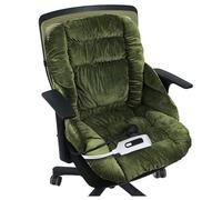 Cojín y Respaldo calefactables para Silla de Oficina, Asiento calefactable portátil y Lavable con reposabrazos, Funda calefactable USB de 2 Zonas, para Oficina en casa (Verde Oscuro)