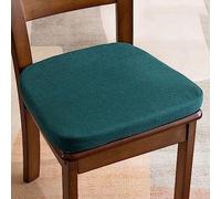 Cojines， 1 Silla de Cocina en Forma U con Lazos, Repuesto, Funda Reutilizable algodón y Lino(Deep Green)