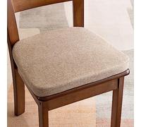 Cojines， 1 Silla de Cocina en Forma U con Lazos, Repuesto, Funda Reutilizable algodón y Lino(Khakis)