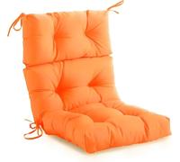 ノーブランド品 Cojines Alto Respaldo Exterior con Lazos Acolchados Set Terraza para Adirondack Mecedora Mimbre, Asientos Impermeables Repuesto(Orange,2pcs)