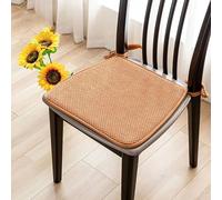 Cojines Antideslizantes para sillas de Cocina, Almohadillas de Asiento de cordón Suave de 45 cm con Lazos, Cojines Lavables para sillas de Comedor para el hogar y la Oficina, Color Caqui aco