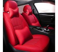 Cojines Coche Asientos Funda Cuero Personalizada Asiento Coche 7 Asientos Para VW Para Sharan Para Multivan Para Caravelle Para Atlas Polipiel Estilo Fundas Asientos Coche(RED LUX)