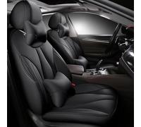 Cojines Coche Asientos Funda Cuero Personalizada Asiento Coche 7 Asientos Para VW Para Sharan Para Multivan Para Caravelle Para Atlas Para Teramonte Para Touran Fundas Asientos Coche(BLACK LUX)