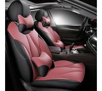 Cojines Coche Asientos Funda Cuero Personalizada Asiento Coche 7 Asientos Para VW Para Sharan Para Multivan Para Caravelle Para Atlas Para Teramonte Para Touran Fundas Asientos Coche(BLACK PINK LUX)