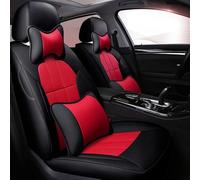 Cojines Coche Asientos Funda Cuero Personalizada Asiento Coche 7 Asientos Para VW Para Sharan Para Multivan Para Caravelle Para Atlas Polipiel Estilo Fundas Asientos Coche(BLACK RED LUX)