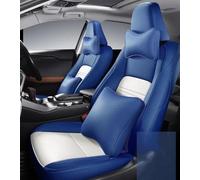 Cojines Coche Asientos Funda Cuero Personalizada Asiento Coche Para Mustang Para Fiesta Para Edge Para Escape Para Focus Para Mondeo Para Kuga Para S-Max Fundas Asientos Coche(Blue White,Luxury)