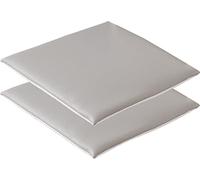 Cojines cuadrados de cuero impermeable para silla, para comedor, cocina, oficina, lavable a máquina, suave y gris claro, 40 x 40 cm, juego de 4 unidades