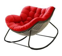 Cojines de algodón suave para sillas mecedoras para adultos, reemplazo de patio interior y exterior, 4 x 39.4 x 47.2 pulgadas, agradables al tacto, perfectos para sillas de huevo (rojo) - Cómodo y