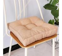 Cojines de asiento de espuma viscoelástica para personas mayores y mujeres embarazadas - 4 almohadillas cuadradas firmes con fundas de lino para sillas de comedor y uso en exteriores y jardines, 45 x