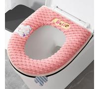 Cojines de asiento de inodoro con estampado de dibujos animados (juego de 2) suave, diseño fácil de usar para una experiencia de baño cómoda (rosa)