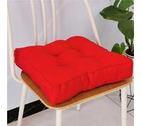 Cojines de asiento grandes de espuma viscoelástica para ancianos y embarazadas, comedor y uso al aire libre, 4 unidades, 50 x 50 cm, cómodos cojines elevadores (rojo)