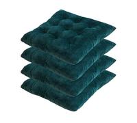 Cojines de Asiento (Paquete de 4, 40 x 40 x 7 cm) para sillas de Comedor, Antideslizantes, Lavables y con Lazos. Relleno de poliéster Suave y algodón Perlado para Cocina, Oficina, jardín, pa