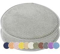 Cojines de Asiento para sillas de Cocina 2 Piezas: 40 cm/16 Pulgadas Cojín de Taburete Redondo con Correas y partículas Antideslizantes, con un Tacto Delicado y Suave, Disponible en una vari