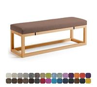 Cojines de banco para interiores y exteriores, 26 x 15.7 x 2 pulgadas, almohadillas de asiento de patio para jardín, sofá, bahía, ventana, mecedoras con lazos elásticos, color #18, cómodos cojines