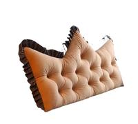 Cojines de cama Almohada decorativa de lujo con forma de corona for cama tamaño King y Queen, respaldo de princesa, cojín for cabecera, decoración del hogar, juego de cama for boda, terciopelo(Apricot