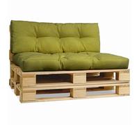Cojines de jardín para Muebles de palets 40x120 cm, 80x120 cm con Motivo Verde - de Tela de tapicería Gruesa, con Relleno Suave, con Cuerdas para Atar - cojín para Muebles Jardin Exterior