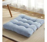 Cojines de Pana, Corduroy Square Floor Pillow Seat Cushion Multicolor 40-50cm(Light Blue,40x40cm(16x16inch))