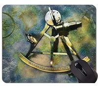 Cojines de ratón del mapa Modificados para requisitos particulares, antiguo Old Wind Wind Compass Sextant Mouse Pad con borde cosido