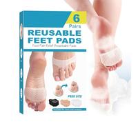 Cojines de silicona para pies, almohadillas reutilizables para pies,Herramienta para el cuidado de los pies | 6 pares de plantillas correctivas transpirables para masaje de pies, almohadillas para el