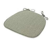 Cojines de silla en forma de D para sillas de comedor, cojines de silla de cocina con lazos y funda extraíble, cojines de asiento antideslizantes para uso en interiores, verde, 4 piezas