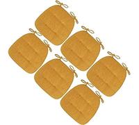 Cojines de silla en forma de U con correa para asiento, adecuados para taburetes altos de cocina y restaurante, cúrcuma, 41 x 43 cm, juego de 6