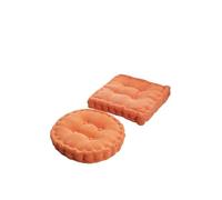 Cojines de suelo cuadrados y redondos for adultos niños, cojín meditación, asiento, banco yoga con mechones, tatami mecedor para exteriores, cojín de yoga(Orange,50cm round)