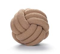 Cojines Decorativos de Felpa con Nudo, Cojines Redondos de Nudo para decoración del hogar, Suaves y esponjosos para Dormitorio, Cuna y hogar. Hechos a Mano (Caqui, 28 cm).