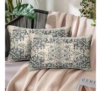 Cojines Decorativos para Sofa 30x50 Juego de 2 Boho Funda Cojin Lino Etnico Mandala Funda de Almohada Patrón de Impresión de Alfombra Oriental Cojines para Patio Jardín Otoño Invierno