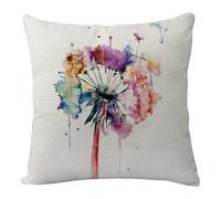 Cojines Diente León Azul Púrpura Cojines Sofa Cojines Cama Lino Funda Cojin Cuadradas Cojin para Hogar Decoración Dormitorio Coche Camping Fundas Cojines 50x50cm