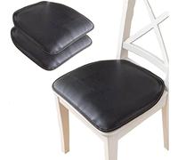 Cojines ergonómicos Negros para sillas de Comedor con diseño de Gato - Almohadillas Antideslizantes de Piel sintética en Forma de U para Mayor Comodidad - Tamaño 43x40cm, Juego de 2