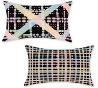 Cojines Exterior 30x50 cm Juego de 2 Cojines Sofa Negro, Funda De Almohada 30 x 50 cm Funda Cojin Red Outdoor Pillows Lino para Sofá Cama de Coche Estar, Decoracion Hogar, Regalos Mujeres 0-665XR