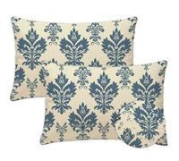 Cojines Exterior 40x60 Azul Cojines Exterior Jardin Juego de 2 Funda Cojin Boho Rectangulares Impermeable Felpa Corta Suave Cojín Lumbar para Primavera Verano Garden Terraza Decorativos, Regalo S-916