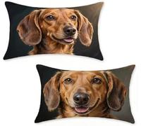 Cojines Exterior 40x60 cm Juego de 2 Cojines Sofa Amarillo, Funda De Almohada 40 x 60 cm Funda Cojin Golden Retriever Outdoor Pillows Lino para Sofá Cama Estar, Decoracion Hogar, Regalos S-89L7N