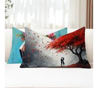 Cojines Exterior 40x70 Fundas Cojines Rectangulares Árbol Funda Cojin Pareja Impermeable Lino Funda Almohada para Otoño Terraza Banco Jardin Decorativos con Cremallera Invisible 2 Piezas G1-841