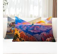 Cojines Exterior 40x70 Fundas Cojines Rectangulares Cielo Funda Cojin Paisaje Impermeable Lino Funda Almohada para Otoño Terraza Banco Jardin Decorativos con Cremallera Invisible 2 Piezas G1-858