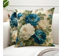 Cojines Exterior 45x45cm Impermea Lino Fundas Cojines Marina De Guerra Funda Cojin Sofa Decorativo Duradero Cremallera Oculta para Decoracion Jardin Exterior, Terraza, Balcón Juego de 2 Planta G6-908