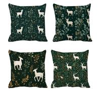 Cojines Exterior 50x50 Juego de 4 Animales Cojines Exterior Impermeable Bosque Funda Cojin Lino Fundas Almohada Cojin Decorativos, Cremallera Invisible, para Balcones Patio Jardín Camping s-258