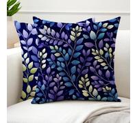 Cojines Exterior 50x50cm Impermea Terciopelo Fundas Cojines Marina De Guerra Funda Cojin Sofa Decorativo Duradero Cremallera Oculta para Decoracion Jardin Exterior, Terraza, Balcón Juego 2 Hoja G6-932