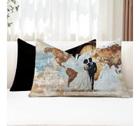 Cojines Exterior 50x80 Fundas Cojines Rectangulares Pareja Funda Cojin Abstracto Impermeable Lino Funda Almohada para Otoño Terraza Banco Jardin Decorativos con Cremallera Invisible 2 Piezas G1-972