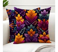 Cojines Exterior 55x55cm Impermea Lino Fundas Cojines Marina De Guerra Funda Cojin Sofa Decorativo Duradero Cremallera Oculta para Decoracion Jardin Exterior, Terraza, Balcón Juego de 2 Púrpura G6-914