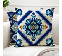 Cojines Exterior 65x65cm Impermea Terciopelo Fundas Cojines Marina Guerra Funda Cojin Sofa Decorativo Duradero Cremallera Oculta para Decoracion Jardin Exterior, Terraza, Juego de 2 Abstracto G6-904