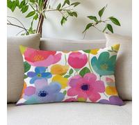 Cojines Exterior Funda Cojin 40x70 cm Impermeable Lino Fundas Cojines Vistoso Funda Almohada, Doble Cara Patrón Cojin Decorativos para Jardín Camping Patio Terraza Sofá Balcones Floral 1D#594