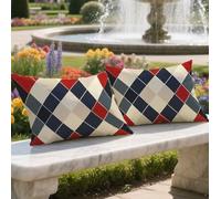 Cojines Exterior Impermeable 40x70cm 2 Piezas Funda Cojin Rectangulares Geometría Funda de Almohada Lino Cushion Covers Retro Impresión de Doble Cara Almohada Cushions para Jardin Otoño Decor,LY-913