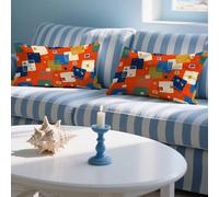 Cojines Exterior Impermeable 60x80cm 2 Piezas Funda Cojin Rectangulares Dibujos Animados Funda de Almohada Terciopelo Cushion Covers Geometría Impresión de Doble Cara Almohada Cushions,Regalo,LY-915